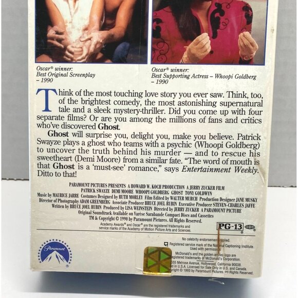 Ghost VHS Patrick Swayze Whoopi Goldberg Demi Moore 1990 Video Factory Sealed - Picture 3 of 7